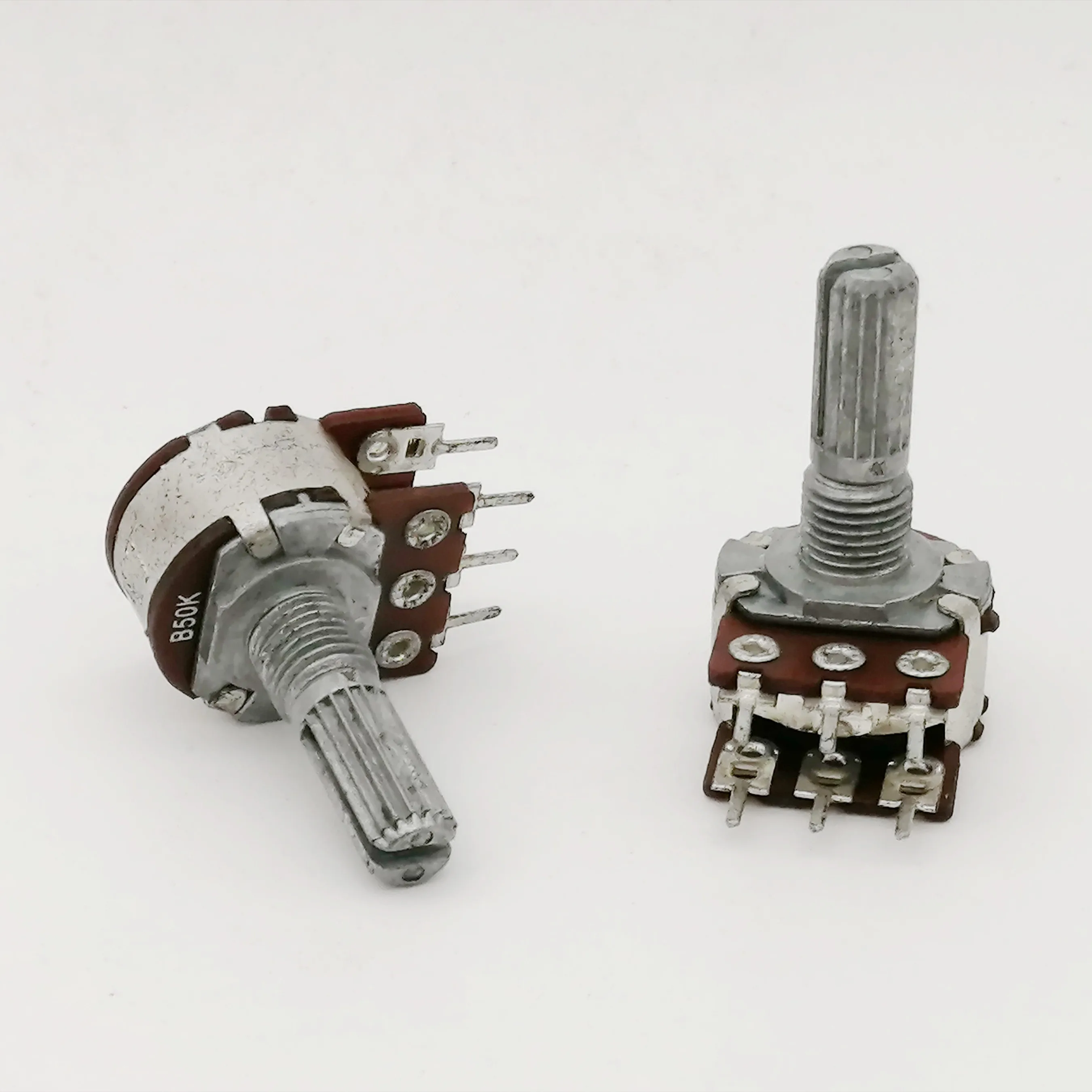 2 Piece WTH148 Type B50K B50K*2 Stereo Channel Volume Adjust  Potentiometer Flower Shaft 20mm 6-Pin