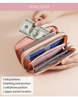 Double Zipper Wallets Women Men Long Coin Purses Cards Holder Handbags Billfold Wristlet Wallet Clutch Money Bags M Letter Purse - Image 6