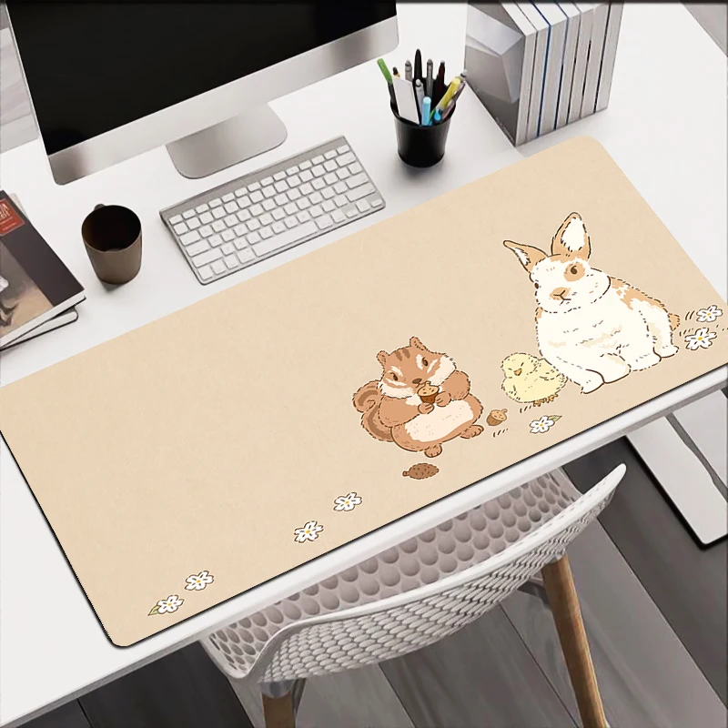 Bunny Rabbit Mouse Pad Large Cute Pink Desk Mat PC Cartoon Gaming Accessories Mousepad Anime Gamer Cabinet Keyboard Pad Carpet