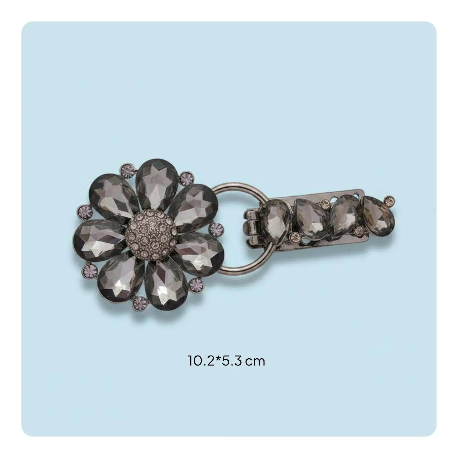 Glass Crystal Floral Dress Shirt Buttons Elegant Alloy Clasp for Wool Sweaters Vintage Glamour