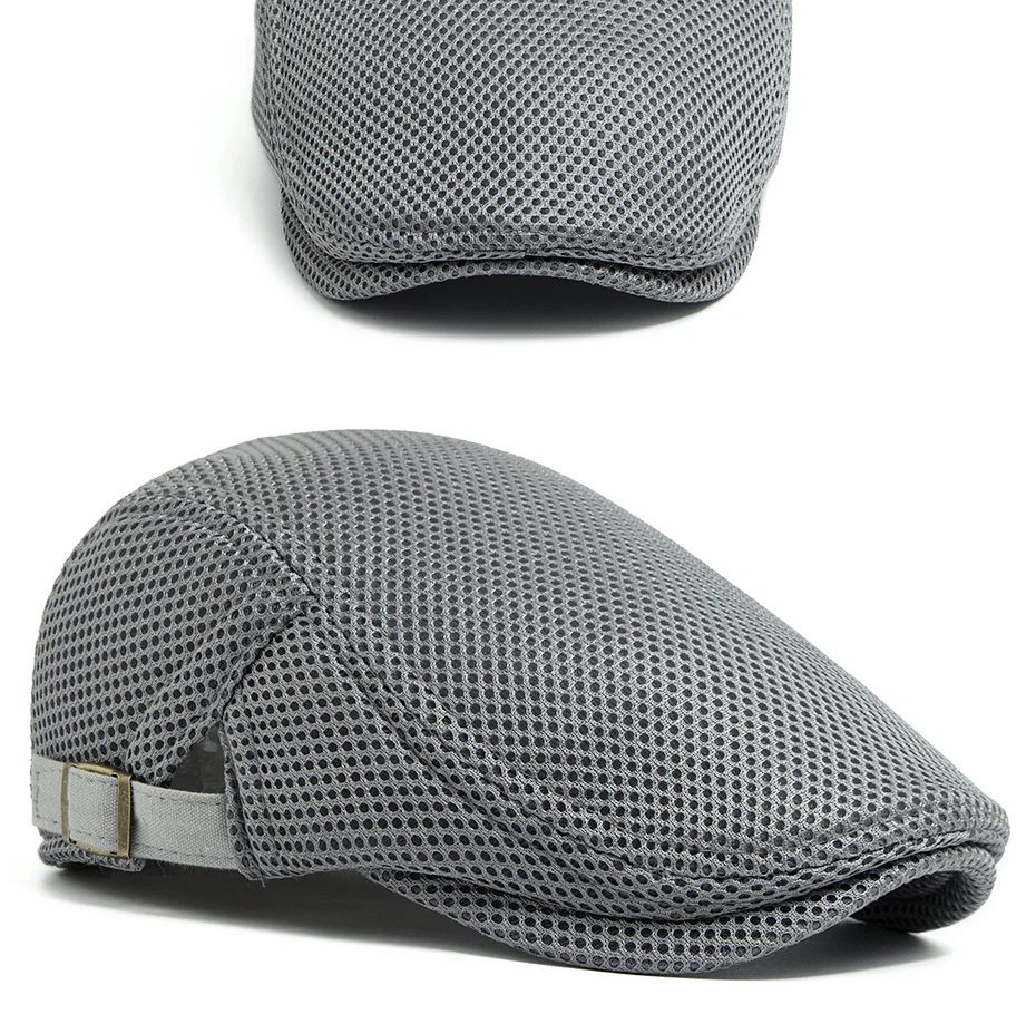 Neue Sommer Atmungsaktive Mesh Baskenmütze Mode Lässig Sonnenblende Flachen Hut Vintage Männer Frauen Zeitungsjunge Mütze Für 54-59 cm Kopf Umfang – Detail 7