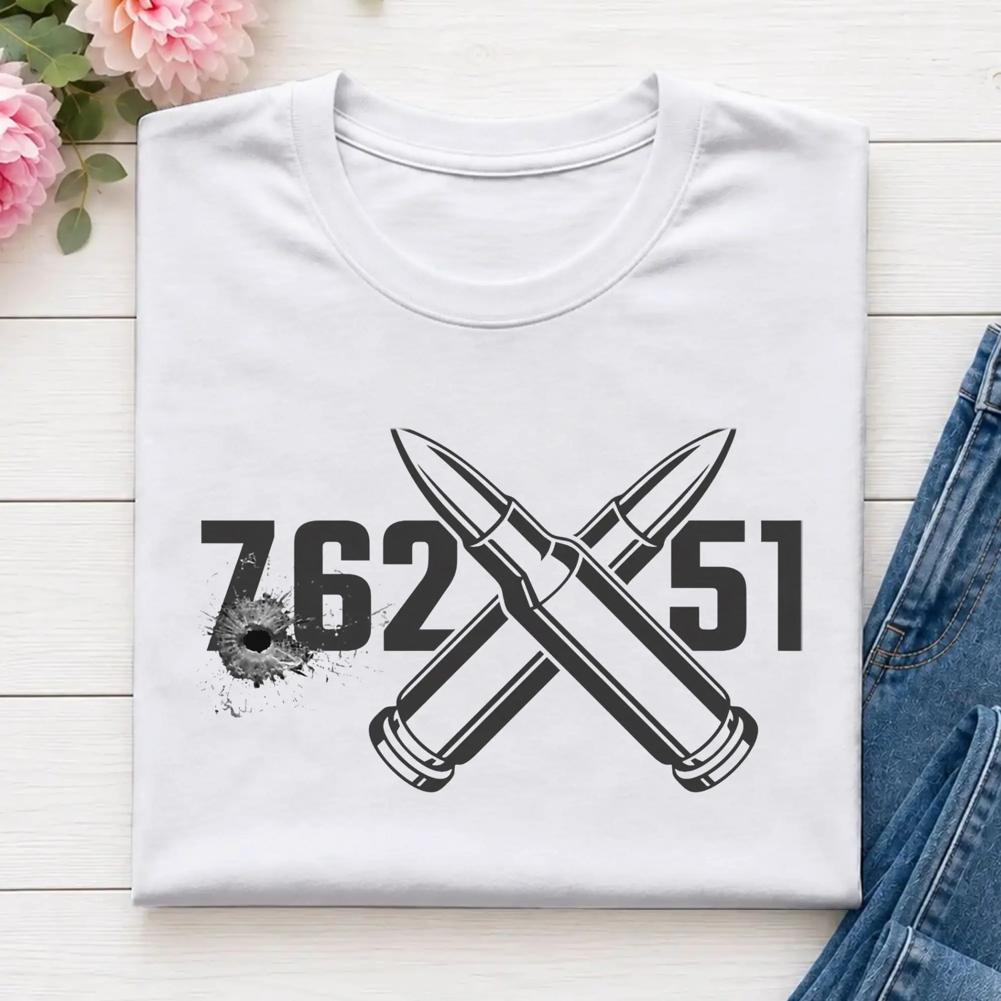 Oversized T Shirt Summer 7.62x51 Bullet Caliber .308 Fn Scar Hip Hop T-Shirts Got Ammo Cotton Tshirt for Men Y2K Basic Top Tees