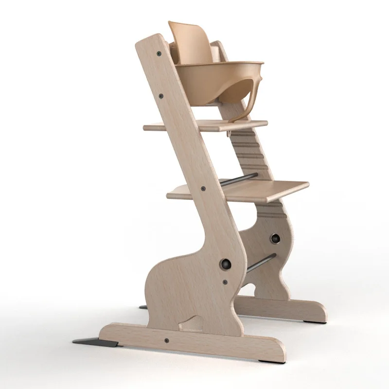 Customizable growth chair infant high dining  eating seat solid wood learning
