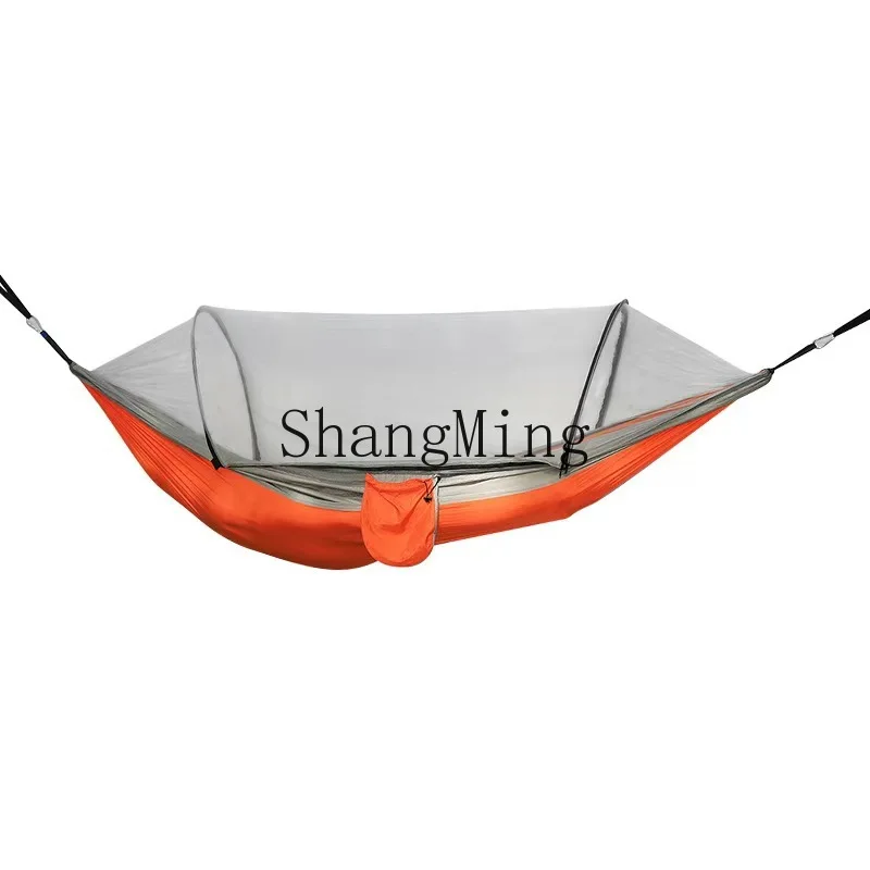 

PYH new automatic quick-opening parachute cloth nylon hammock outdoor camping mosquito net hammock with network