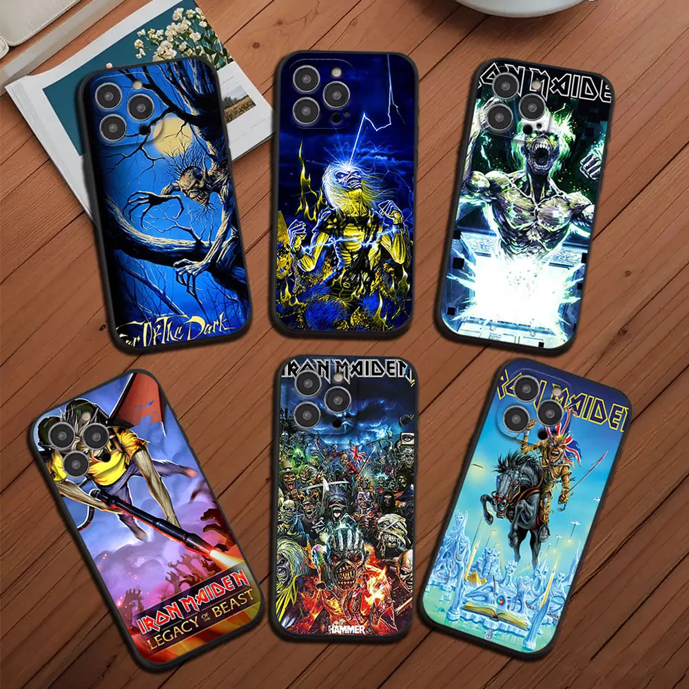 Band I-Iron M-Maiden ear of the Dark Phone Case for iPhone 12 11 13 14 15 16 Max Pro Plus Black Soft Silicone shell Band I-Iron M-Maiden ear of the Dark Phone Case for iPhone 12 11 13 14 15 16 Max Pro Plus Black Soft Silicone shell