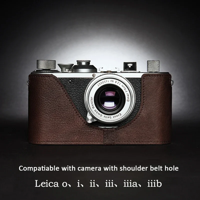 Genuine Real Leather Camera Bag Protect Case Half Case for Leica O  i ii iii iiia iiib Film Camera