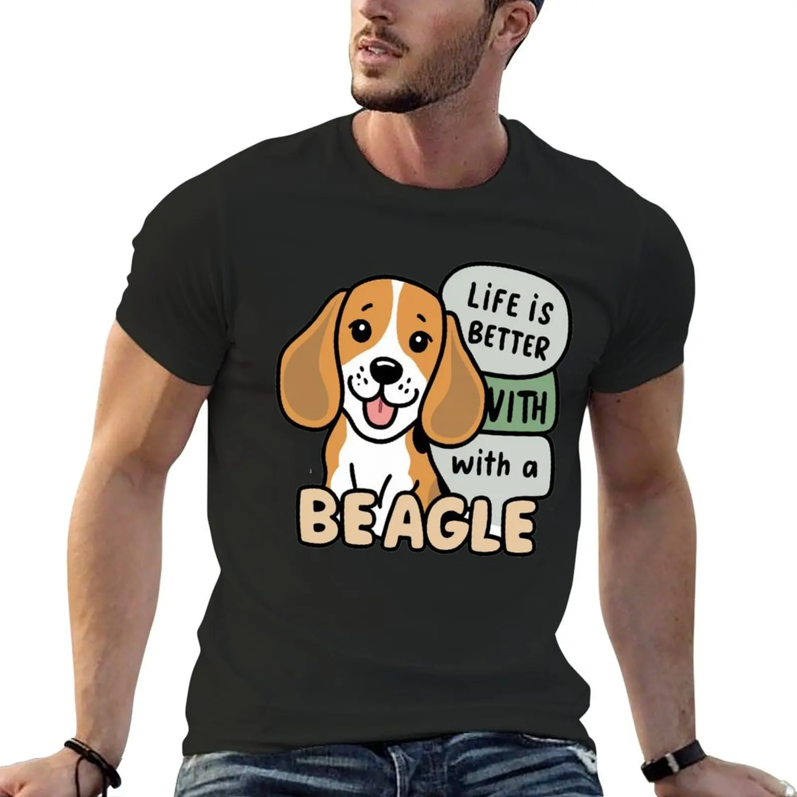 

life is better with a beagle T-Shirt shirts graphic summer tops custom shirt mens tall t shirts