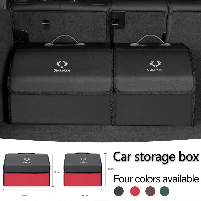 Car Storage Box Multiuse Leather Organizer Bag Auto Interiors For SsangYong Musso Korando Rexton Torres Kyron Actyon Tivoli M200