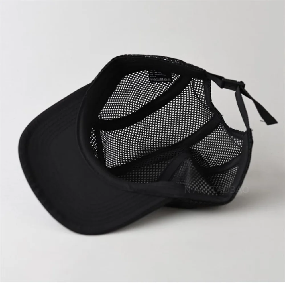 

Japanese Style Retro Mesh Baseball Cap Flat-brimmed 5 Panel Sun Visor Cap Breathable Adjustable Quick-drying Hat Unisex