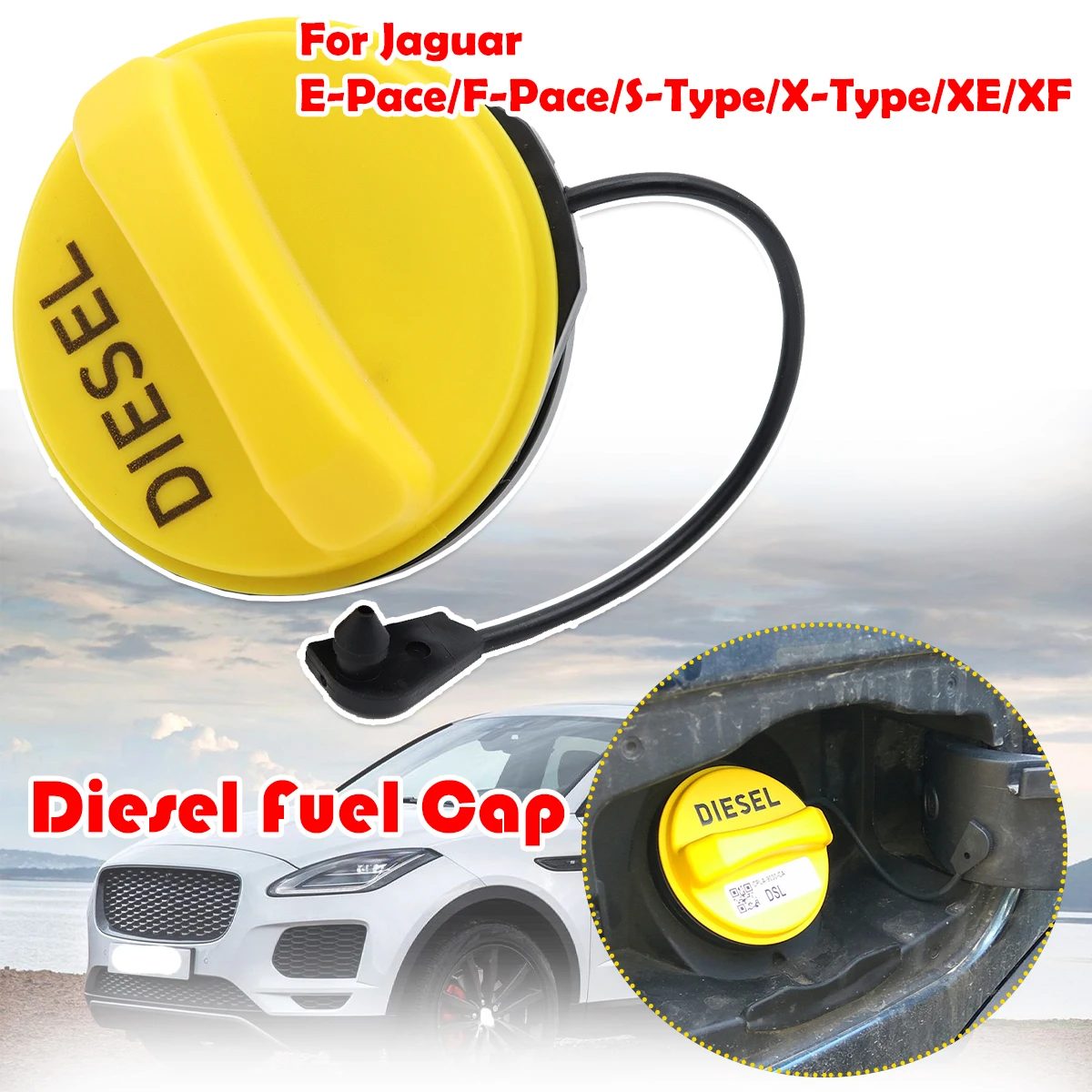 

Diesel Fuel Tank Filler Cap Cover For Jaguar E-Pace F-Pace S-Type X-Type XE XF Range Rover Evoque Accessories Replacement parts
