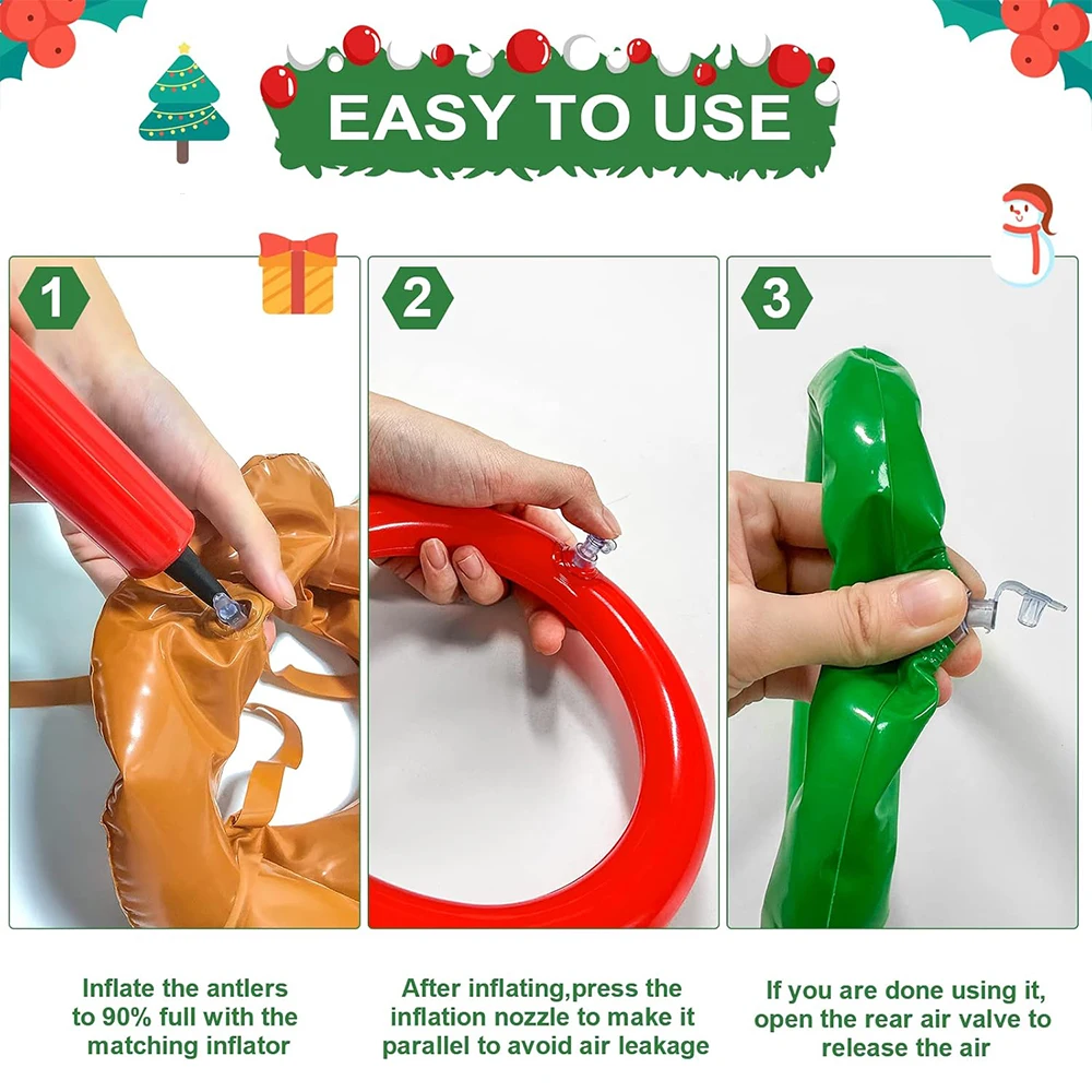 مجموعة واحدة من لعبة قرون الرنة القابلة للنفخ، ألعاب عيد الميلاد للحفلات العائلية، هدية السنة الجديدة #3