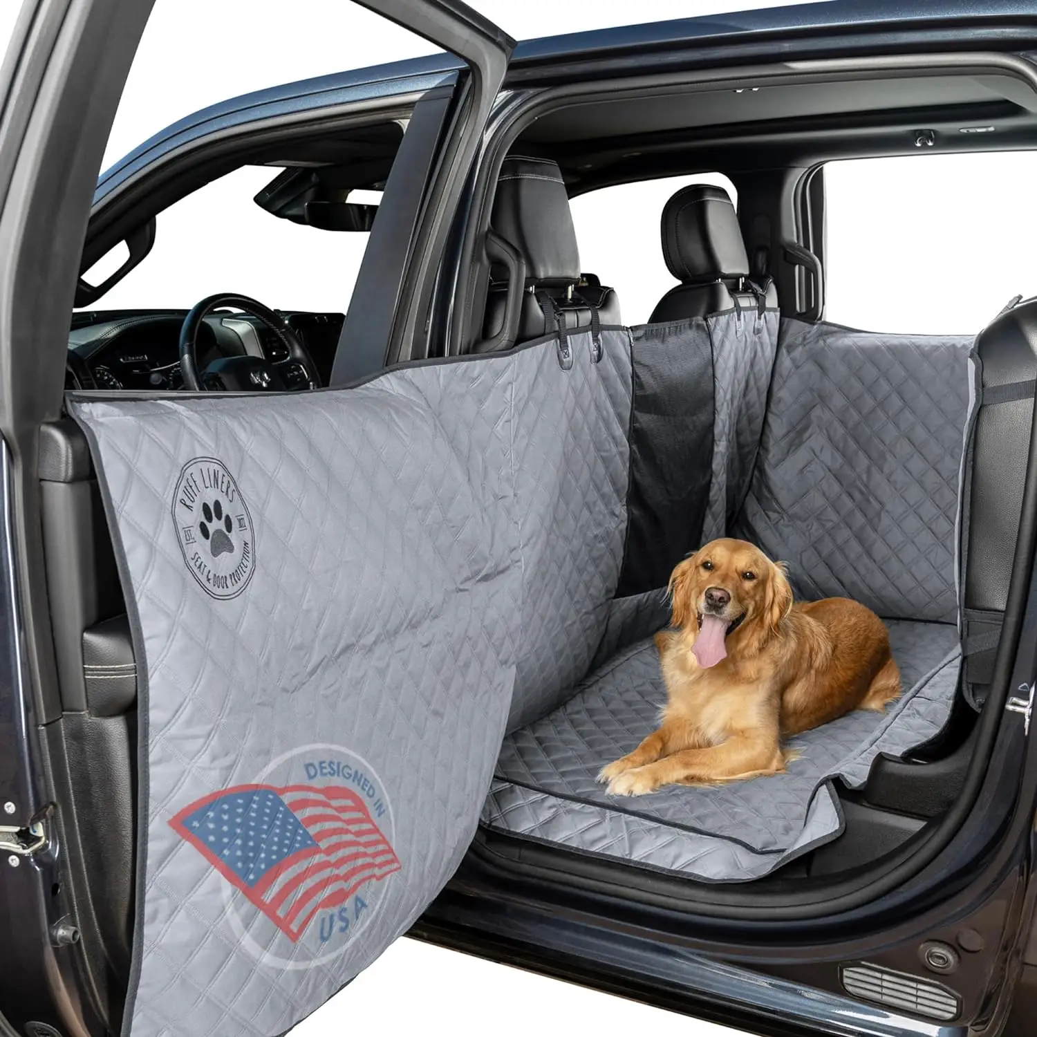 

Truck Back Seat Cover for Dogs - Dog Hammock for Truck with Door Protection, Dog Seat Cover for Back Seat