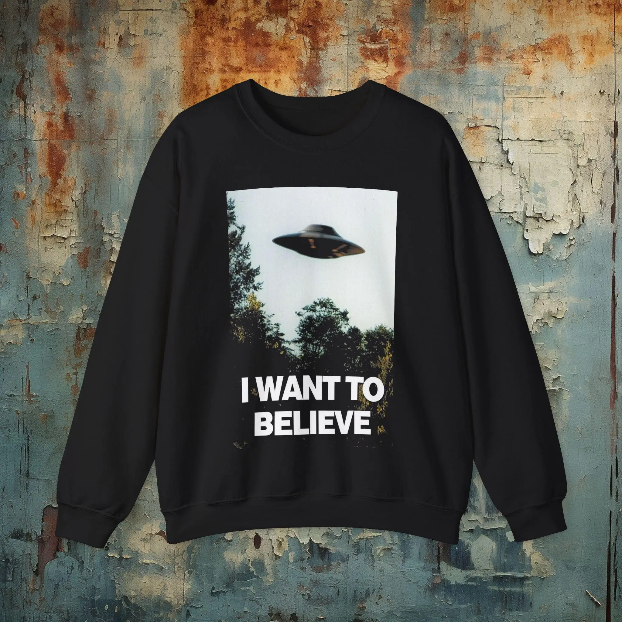 

Рубашка I Want to Believe, черная футболка с НЛО, толстовка с капюшоном, женская рубашка X Files, футболка с изображением инопланетянина, толстовка с плакатом X-Files