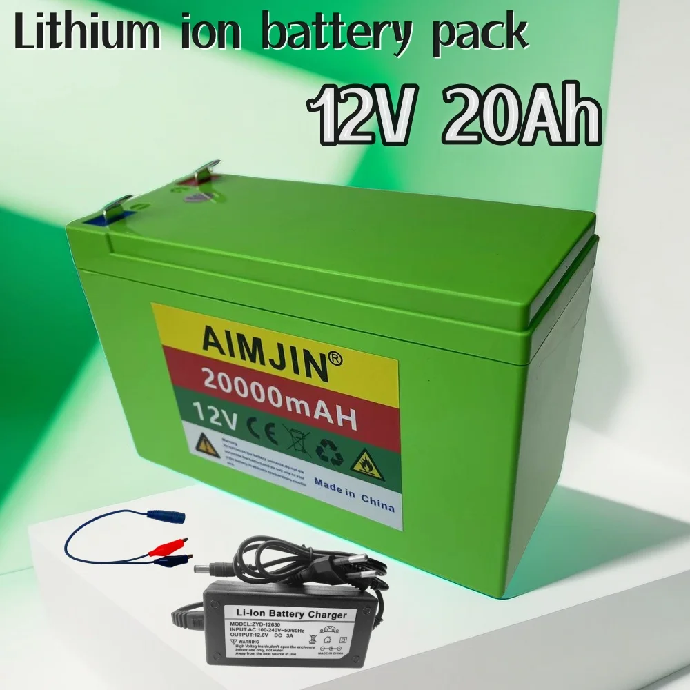 

New 12V 20AH 18650 3S6P built-in high current 20A rechargeable lithium battery pack for electric vehicle spray battery+3A charge