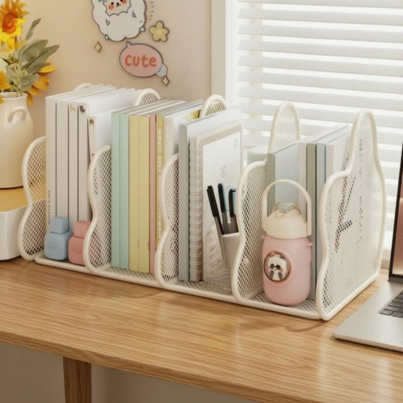 Upright Mesh Desktop Organizer Large Vertical File Organizer Metal File Holder Sturdy Freestanding for Professionals
