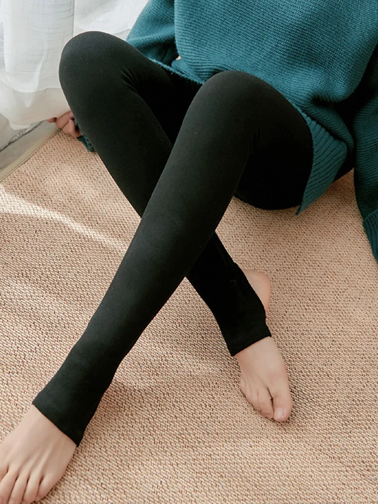 Frauen Winter Leggings Thermische Hosen Dünne Abnehmen Samt Enge Hohe Taille Dicke Warme Leggins Fleece Strumpfhosen