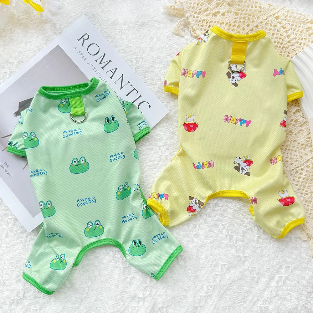 

Mesh Breathable Pet Dog Jumpsuits Dog Pajamas Onesies for Small Large Dogs Puppy Overalls Sweet Pattern Onesies Summer Clothes