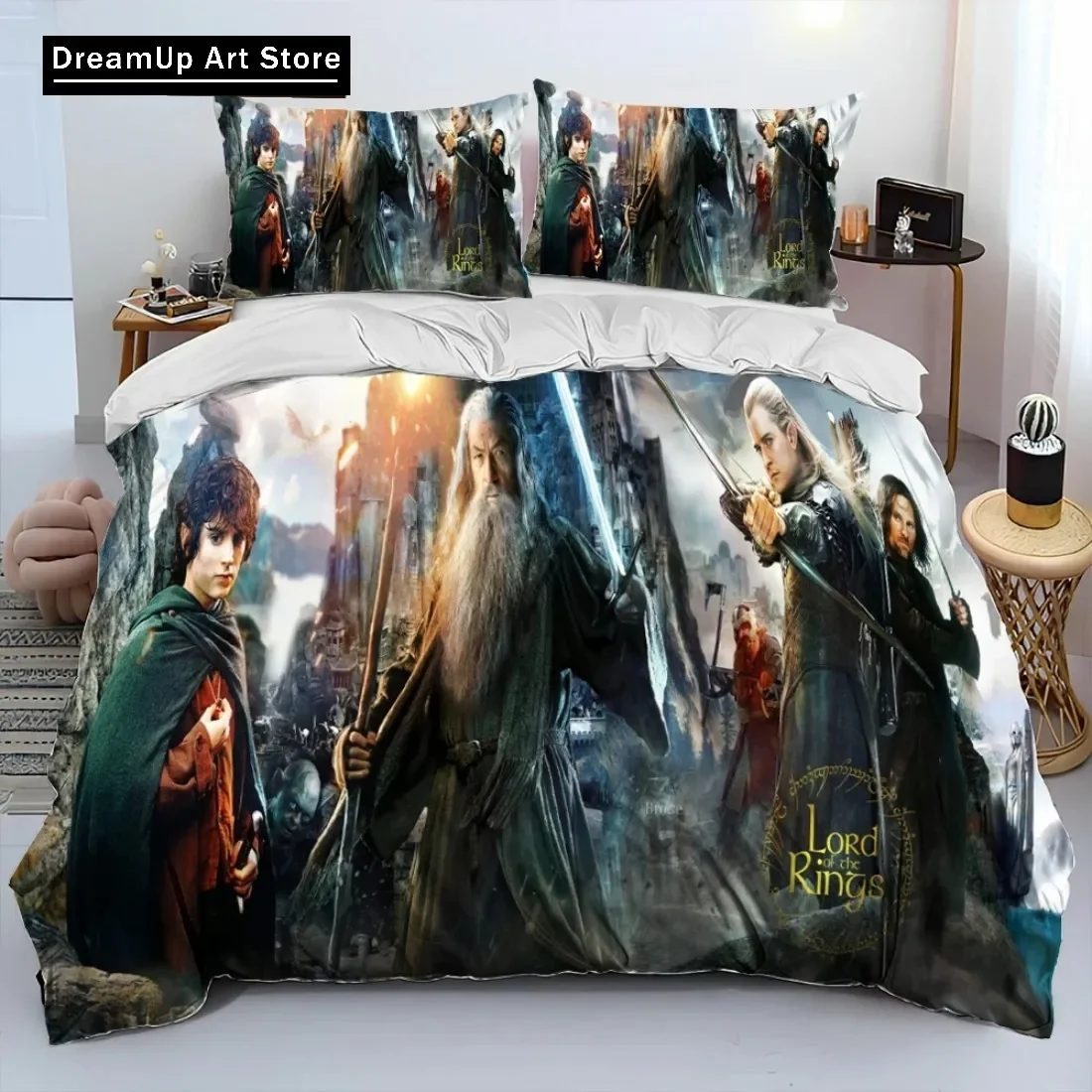 L-Lord Of The Rings H-hobbit Set Tempat Tidur Selimut Penutup Tempat Tidur Set Selimut Penutup Twin Single Penuh Queen King Size Anak Laki-laki Dewasa