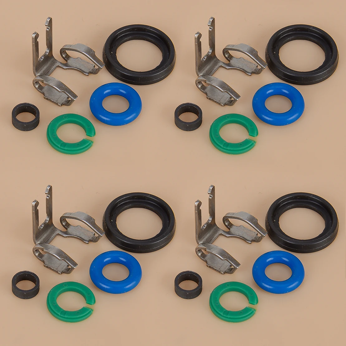 

353132G700 4 Sets Fuel Injector Repair Seal Kit Fit for Hyundai Santa Tucson Kia Optima Sportage 2.4L 353112G700 353122G700