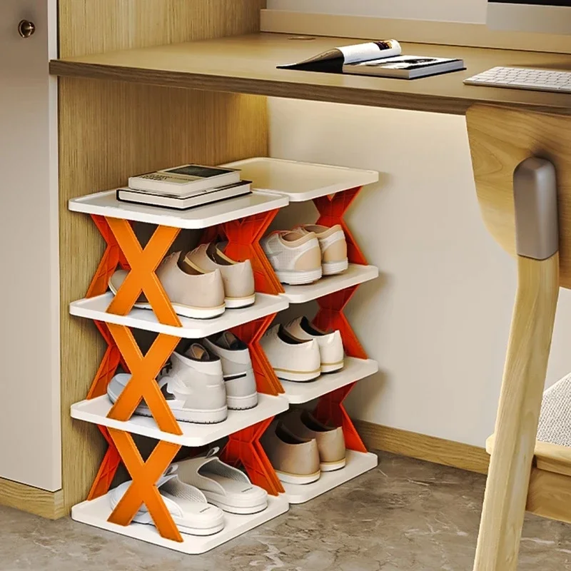 Color Door Cabinets Cabinet Matching Storage Folding Organizer Space-saving Shoe Shoe Layers 2-9 Simple Shoes Shoes Shelf Racks