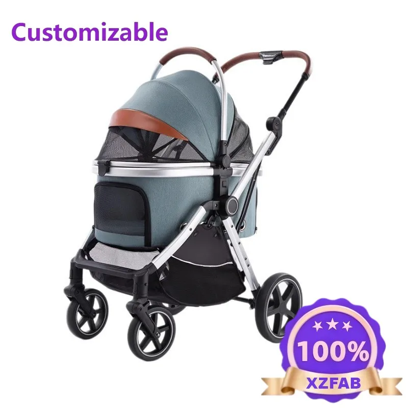 Factory Direct 2026 Cross-border Luxury Pet Cart Out, Puppy Cart, Large Space Folding Cat And Dog Special Cart Wholesale
