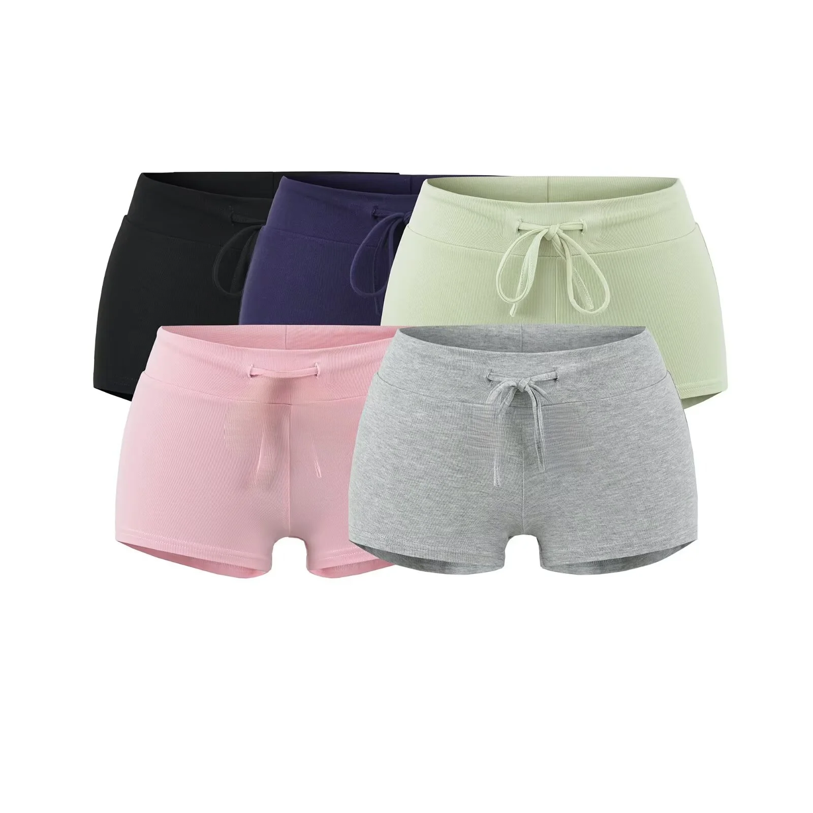Sweet Spicy Girl Low Waist Drawstring Shorts Summer Pure Desire Net Red Multi Color Casual Sports Pants Slimming Effect