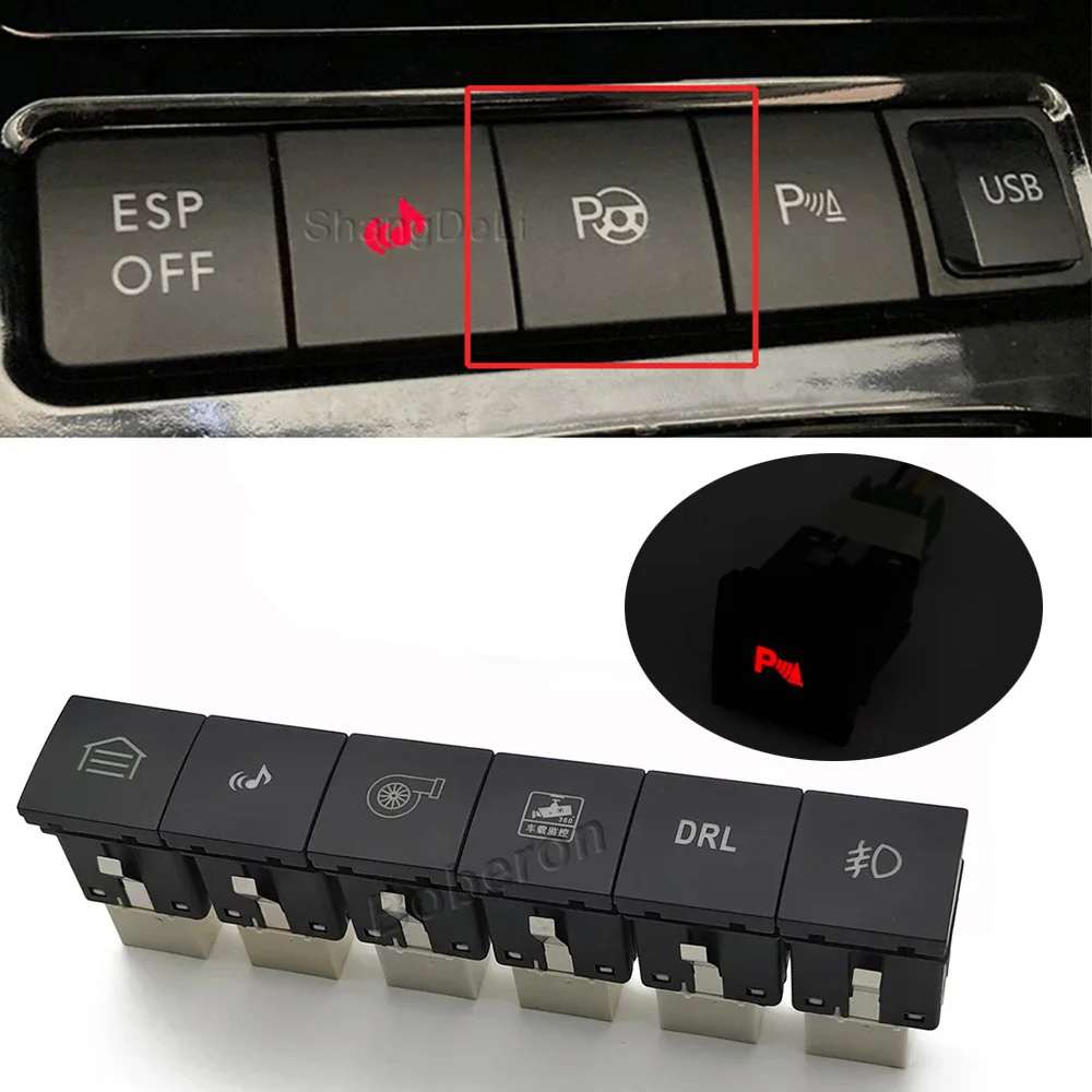 

Car LED DRL Light Parking Garage Camera Recorder Fog Lamp Switch Button For VW Golf 6 Jetta 5 MK5 Caddy EOS Scirocco