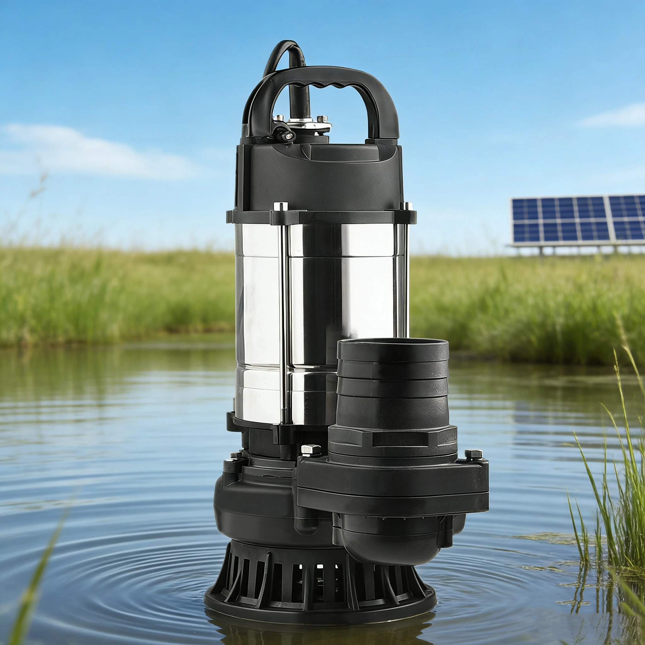 Bomba sumergible HZUSUN de 1 HP CC, precio de agua de mar, bomba de piscina de refuerzo de agua salada submarina alimentada por batería Solar portátil sin escobillas