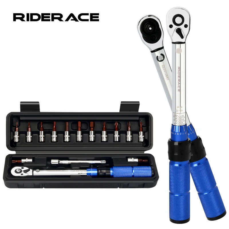 

1/4" Torque Wrench Set 15Pcs 2-14N.m/5-25N.m Two-way Ratchet Socket Bike Allen Key Tool Socket Spanner Bicycle Repair Kit