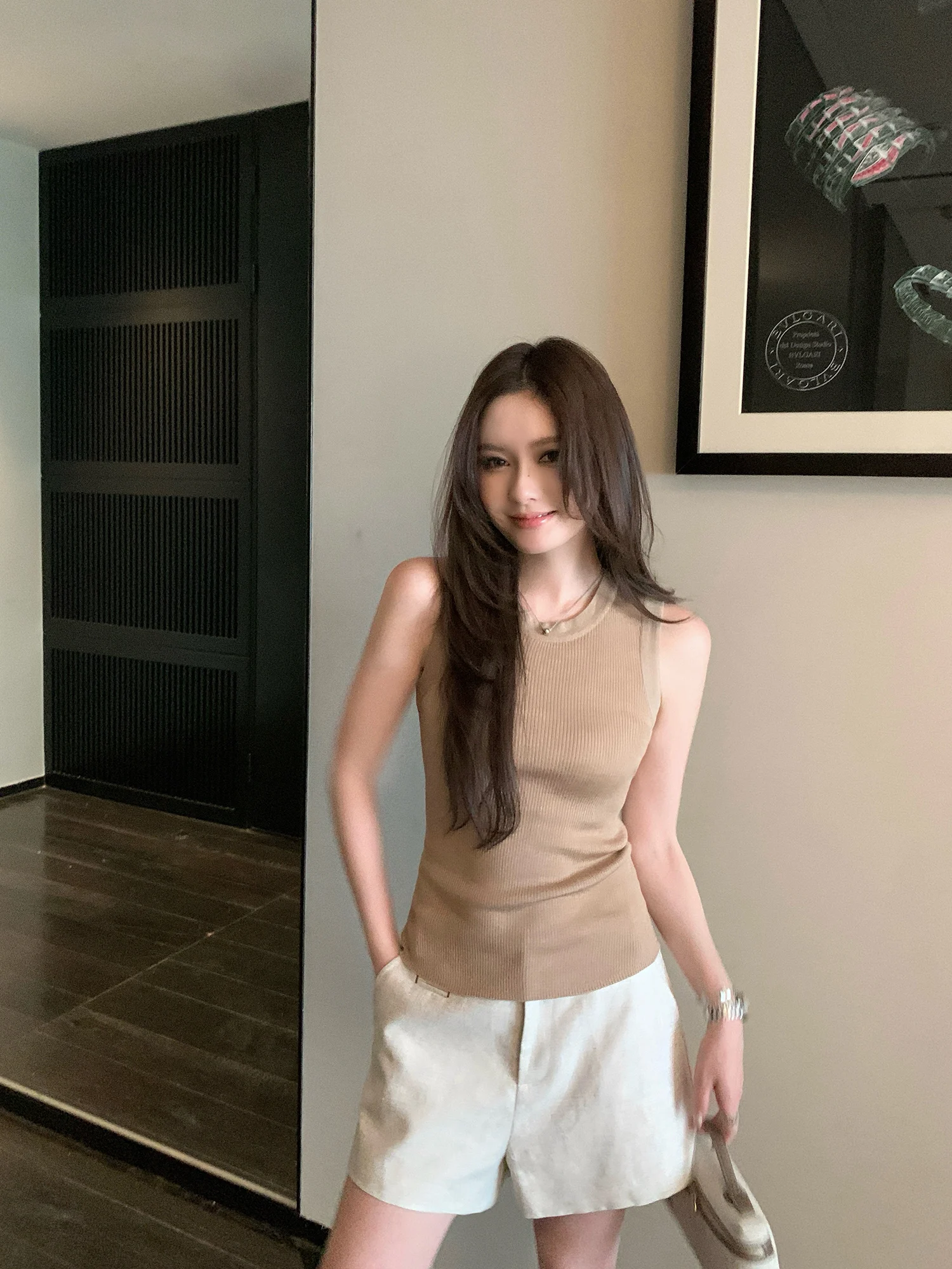 Comfortable Pusumede High Waist Linen Casual Shorts Women's A-Line Wide Leg Pants Stylish Commute Versatile Slimming Effect
