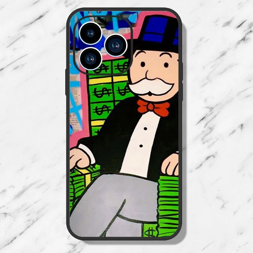 Trend Cartoon A-Alec M-Monopoly Phone Case For iPhone 11 12 13 14 15 Mini Pro Max Plus 8 xr xs Black Shell