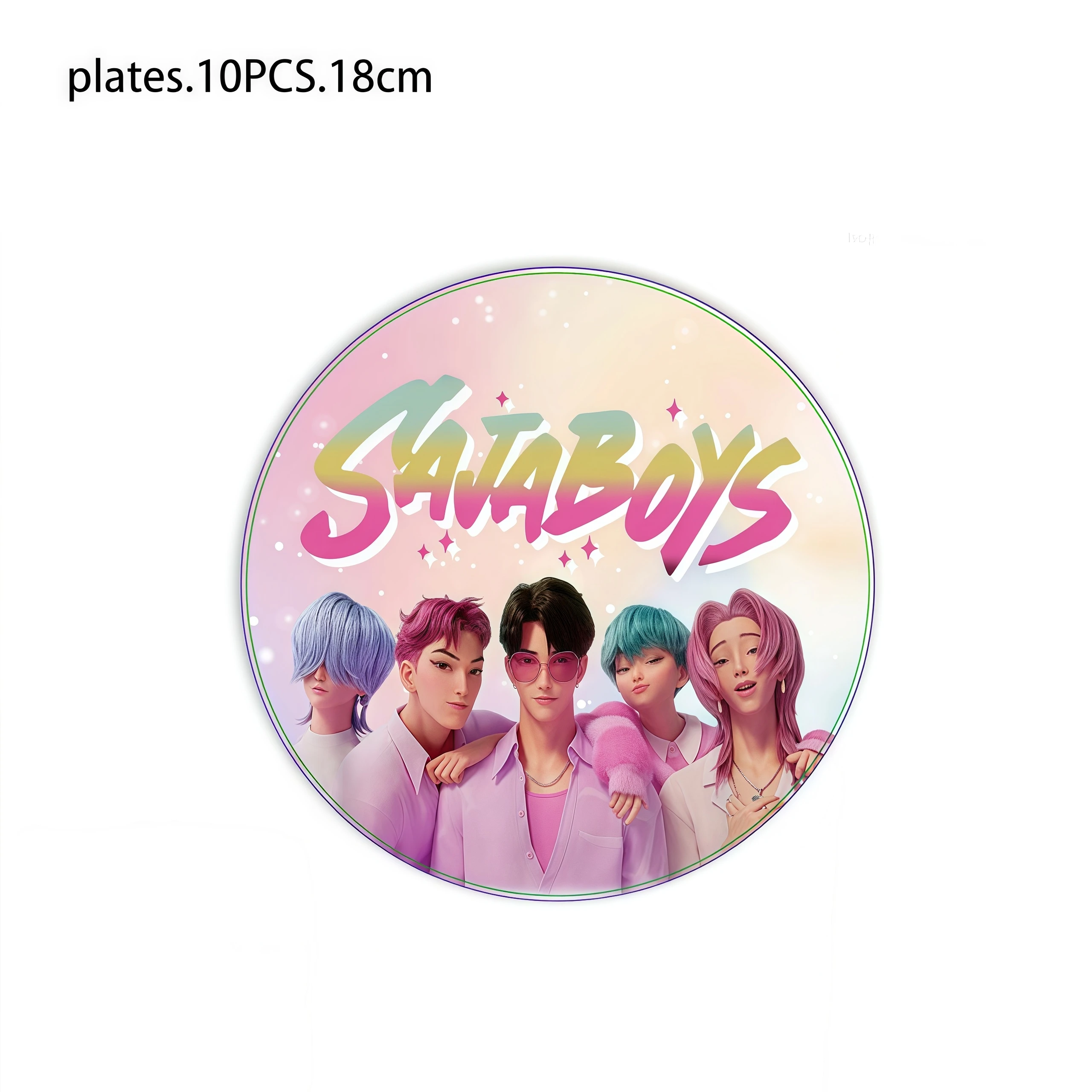 ساجا بنين حفلة عيد ميلاد الديكور الكورية المعبود أنيمي أدوات المائدة كأس لوحة منديل بالون راية الاطفال لصالح دش لوازم الحفلات