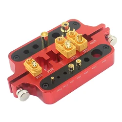 Thermal-protective Aluminum Welding Soldering Insulate Station Jig RC Tools for XT60 XT90 Deans Banana Plug Connector Red