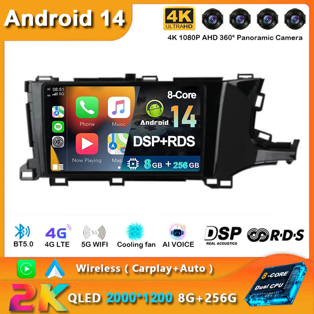 

For Honda Shuttle 2 2015-2020 QLED Car Radio Android 14 RHD Stereo Multimedia Video Player Navigation 2din DVD