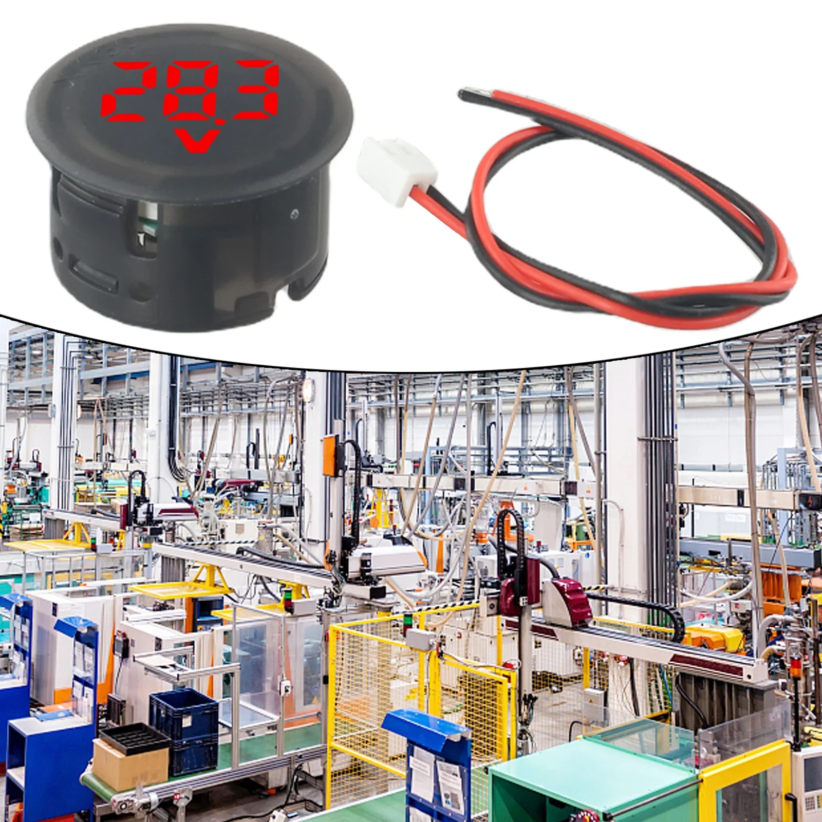 

Цифровой светодиодный круглый вольтметр DC4100V для автомобилей, измеряющий напряжение от 4 до 100В с функцией защиты от обратного подключения.