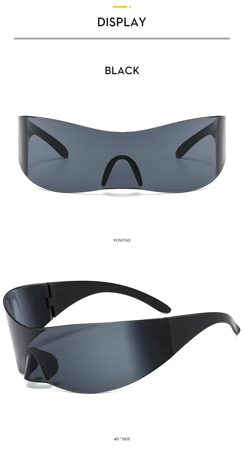 Y2K Cyber Punk Einteilige Sport-Sonnenbrille Damen Herren 2025, Luxusmarke, winddicht, randlos, Sonnenbrille für Damen, Schildbrille – Detail 9