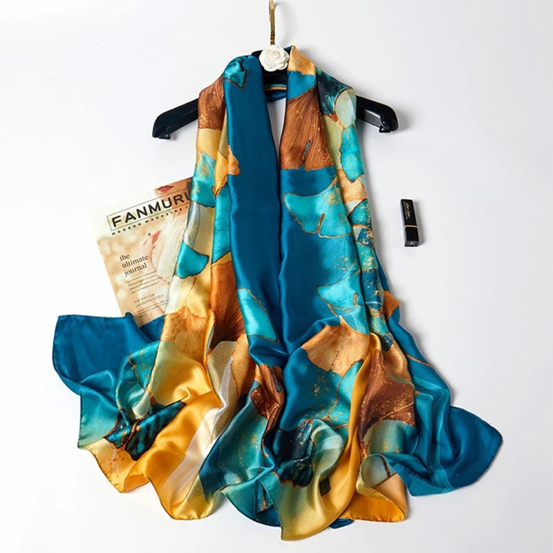 Design cetim seda xale hijab cachecol moda feminina verão protetor solar praia roubou envolve bufanda feminino lenço echarpe novo
