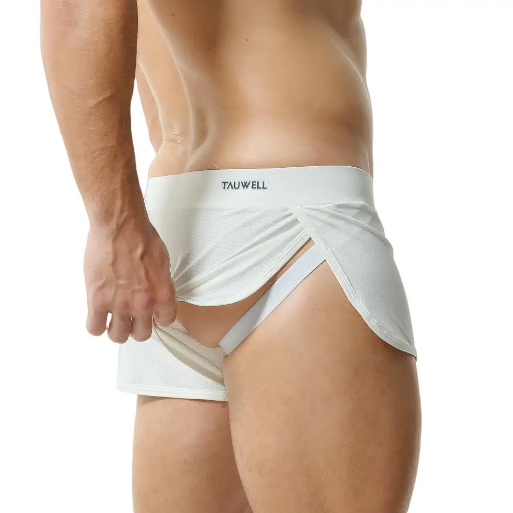 TAUWELL-ropa de dormir para hombre, pantalones cortos de malla transpirable, ropa interior Sexy, Bóxer suave, holgado, para estar en casa