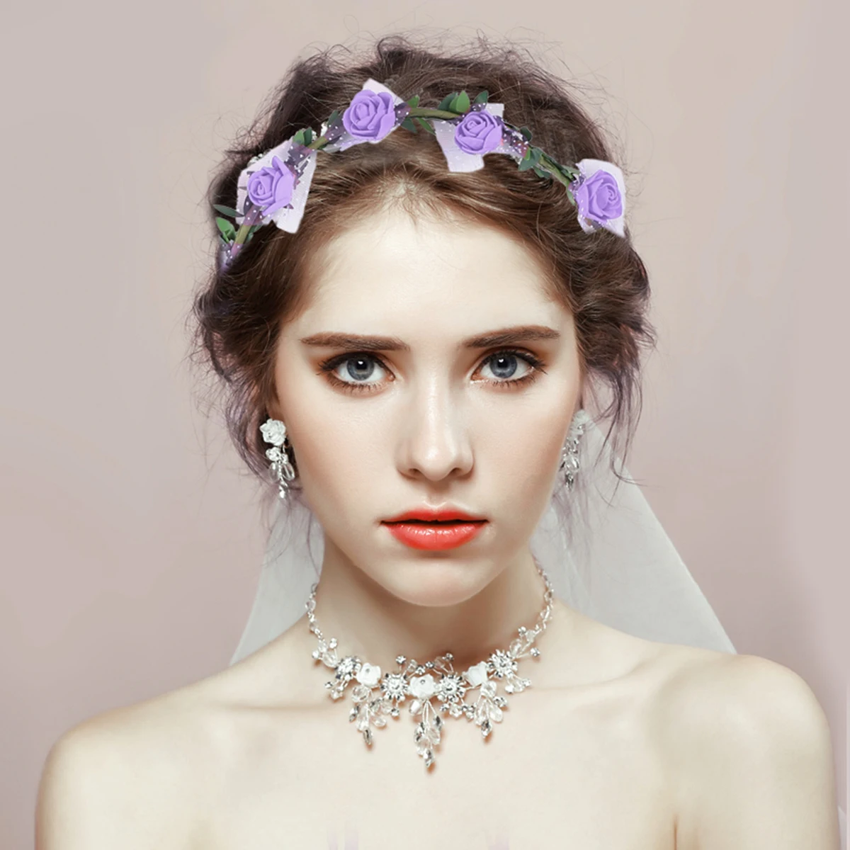 

6Pcs LED Led Led Flower Crown Flower Headdress Bride Girls Hair Accessories Elegant Romantic Sweet