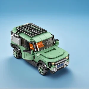 off-road suv, jeep model, building blocks, roof rack design, desktop ornament, SUV enthusiast gift