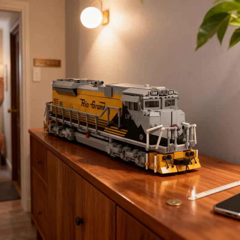 2027 piezas MOC Union Pacific UP Rio Grande Heritage SD70ACE, modelo de tren, bloques de construcción, juguete de arquitectura, regalos de Navidad, bloques de construcción para niños