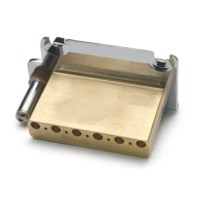 

Guitar Tremolo Bridge 83.5x40.5 String Sapceing 54.5MM(5x10.9MM) Brass Block Cambered Surface Saddle Chrome