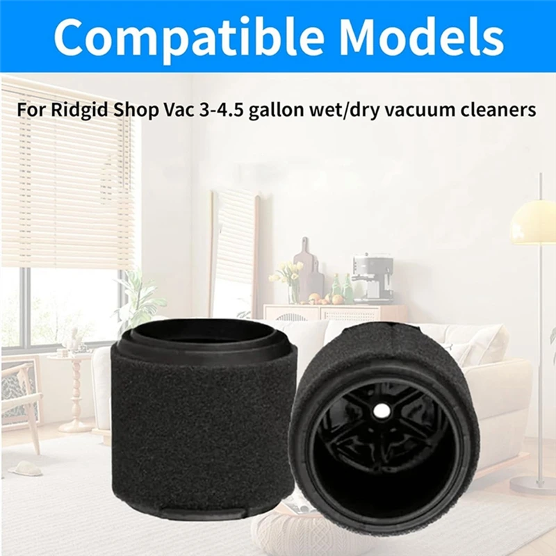 ABKP-2Pcs VF3700 Замена поролонового фильтра для влажного применения для вакуумных фильтров, для магазинов пылесосов от 3 до 4-1/2 галлонов