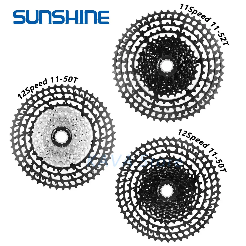 SUNSHINE Ultralight SLR MTB Cassette 10/11/12 Speed 11-46T/50T/52T Hollow Mountain Bike Freewheel For SHIMANO HG Sram NX GX XX1