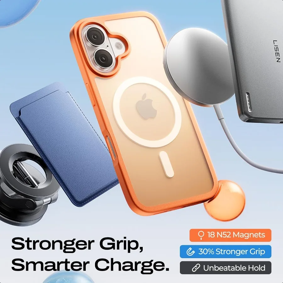 3Pack Magnetic Shockproof for iPhone 17 Case Slim [Fit for MagSafe][Military Grade Drop Protection] Translucent Matte Phone Cas