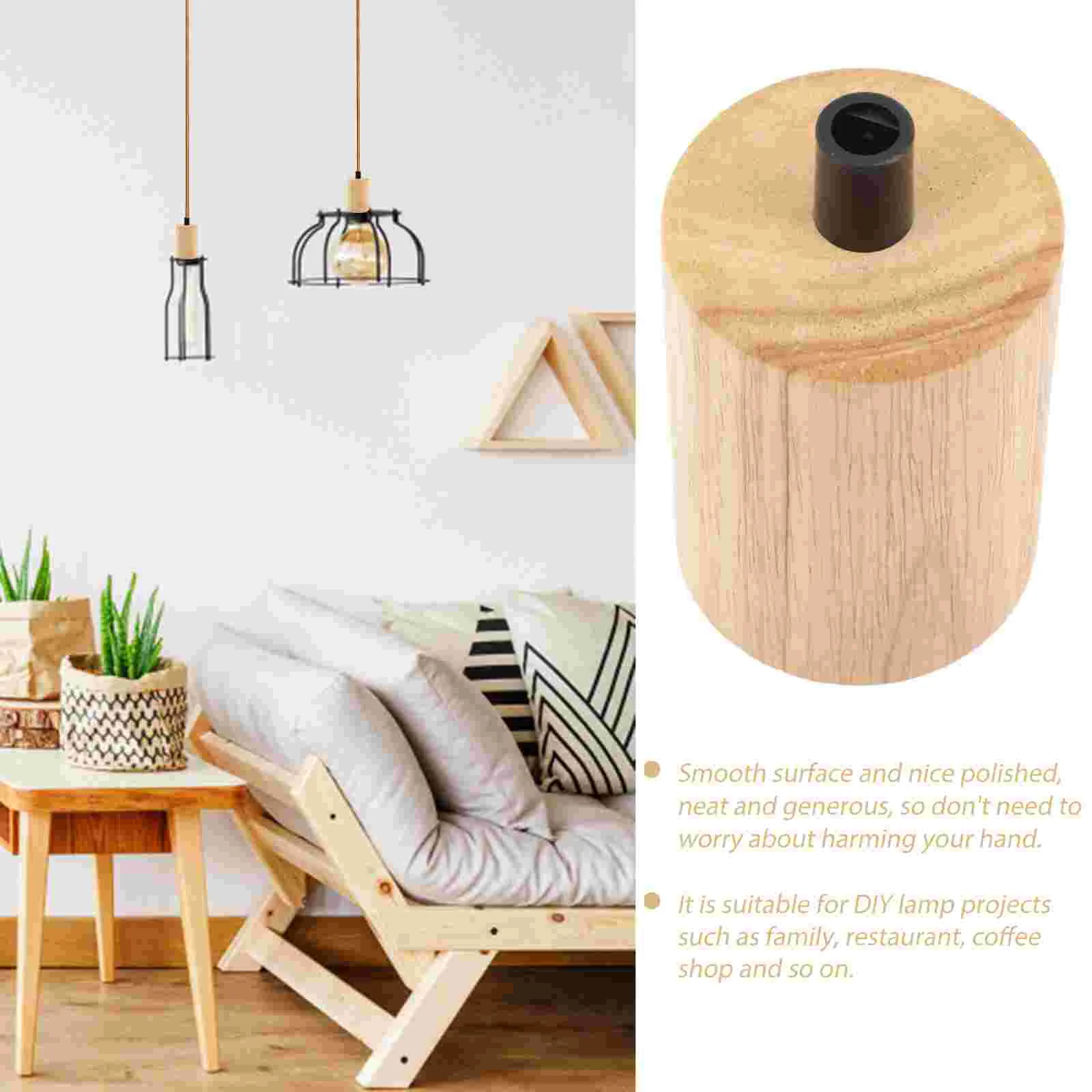 Chandelier Light Socket Wooden Lamp Holder Bulb Lampholder Fixture Base Adapter Ivory