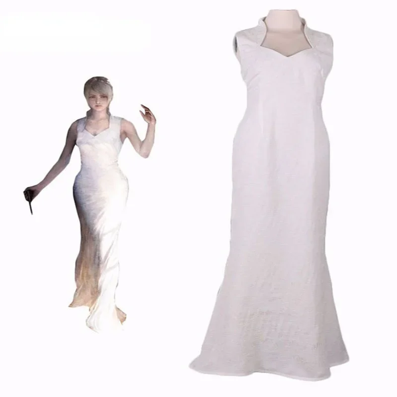 Final Fantasy Lunafreya Nox Fleuret Costume Cosplay White Brands Evening Dress