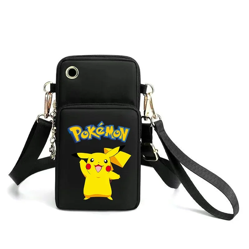 Pokemon New Style Mobile Phone Bag Pikachu Women Crossbody Bags Cute Cartoon Printed Hanging Coin Purse Vertical Handbag Unisex