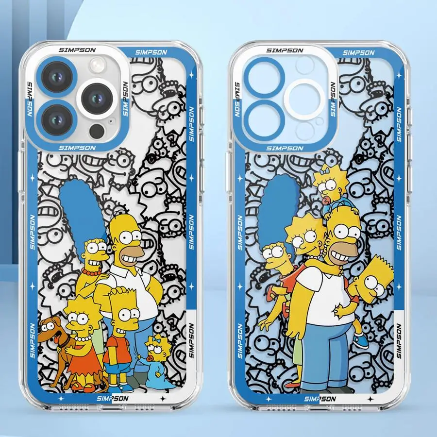 The Simpson Clear Soft Case for iPhone 7, 8, SE, 11, 12, 13, 14, 15, 16, 17, XR, XS, Plus, Pro Max
