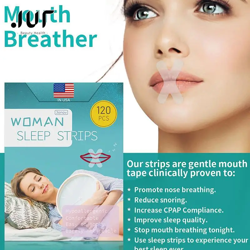 Anti Snoring Mouth Tape Sleep Aid Breathing Stopper Nose HealthCare Sticker Better Breath Nasal Strip Close Solution Night Patch